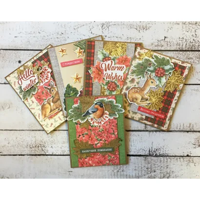 Набір для створення вітальних листівок "Our warm Christmas" FDGCK-019