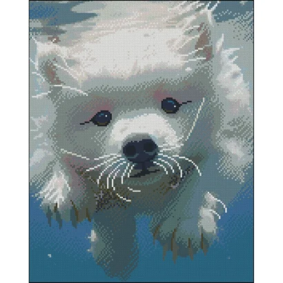 Алмазна мозаїка "Пухнастий плавець" ZAV4050-9 без підрамника 40х50 см 