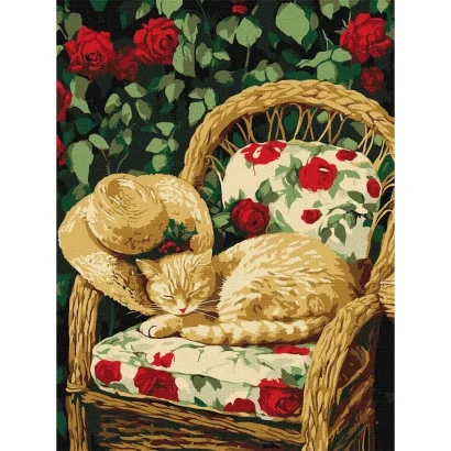 Картина за номерами "Кіт у саду" KHO6712, 30х40 см