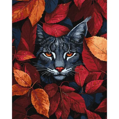 Картина за номерами "Осіння рись" KHO6699, 40x50 см