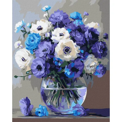Картина за номерами "Букет блакитних квітів" KHO3327, 40x50 см