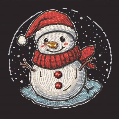 Алмазна мозаїка "Сніговик" DBS52205 неповна викладка 25х25 см