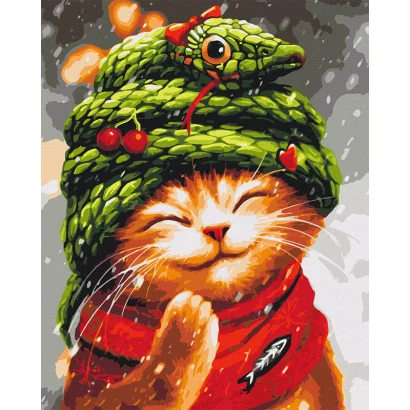 Картина за номерами "Новий рік зі змійкою" &copy; Маріанна Пащук BS54254, 40х50 см
