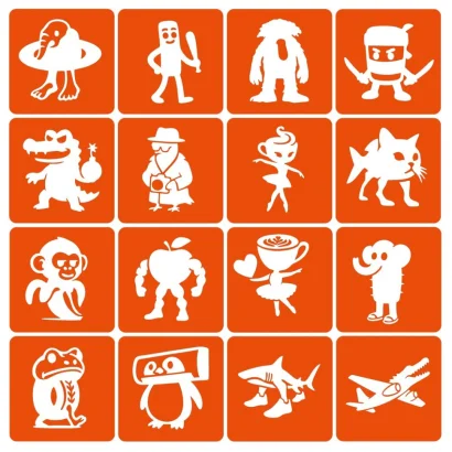 Набір трафаретів для біотату "Італійський брейнрот №1" Italian-brainrot_6x6_16_1