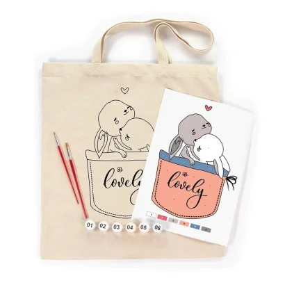 Набір для розфарбовування еко-сумки "Милі зайченята" N0003623