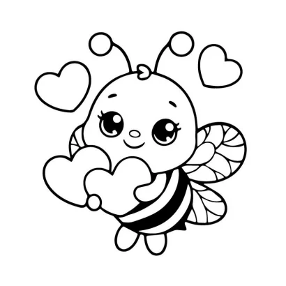 Дитяча розмальовка пальчиковими фарбами "Бджілка з сердечками" 15635-AC 25х25 см