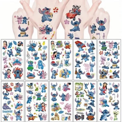 Дитячі тимчасові тату "Ліло та Стіч" lilo-stich-tattoo-10, 12х7 см