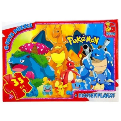 Дитячий пазл "Покемони" PM02 постер, 35 елементів