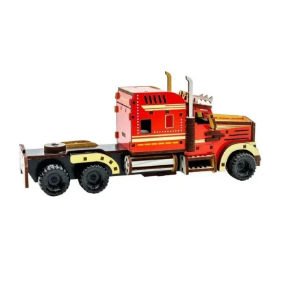 Дитячий дерев'яний 3D конструктор "Фура з причепом" Puz-00952, 206 деталей