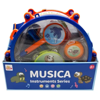 Дитячий набір музичних інструментів SF8122ABC, барабан, дудка, маракас