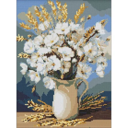 Алмазна мозаїка "Білі маки і пшениця" &copy;art_selena_ua AMO20053, 30х40 см