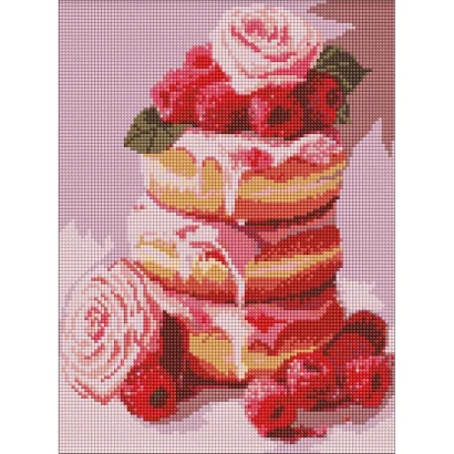 Алмазна мозаїка "Рожеві панкейки" &copy;art_selena_ua AMO20179, 30х40 см