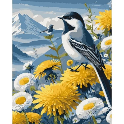 Картина за номерами "Пташки у кульбабках" &copy;arttem_illustration 13158-AC 40х50 см