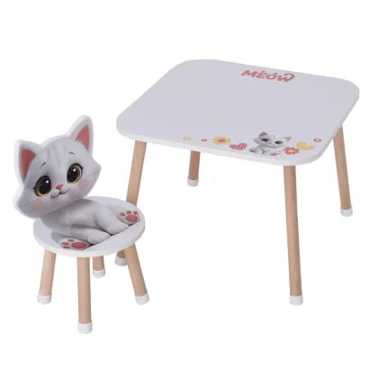 Дерев'яний дитячий столик M 502-2 зі стільчиком