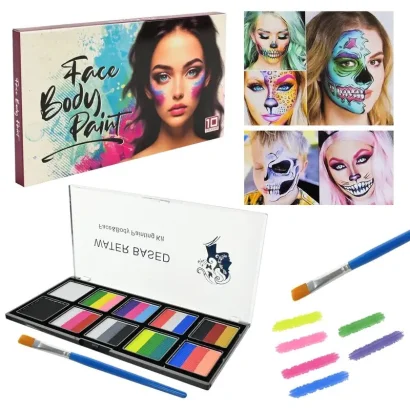 Дитячий набір аквагриму Cel-2503 палетка, пензлик, 10 кольорів