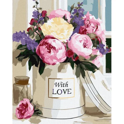 Картина за номерами "Теплі квіткові відтінки" &copy;art_selena_ua KHO3340, 40х50 см