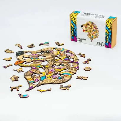 Фігурний дерев'яний пазл "Відданий Сірко" PuzA3-03519, 125 деталей