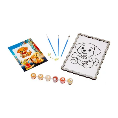 Дитячий набір для розпису по дереву "Песик" Puz-22979 формат А5