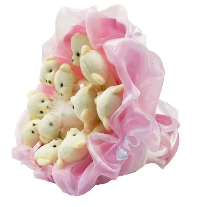 Букет з іграшок Ведмедики ніжно-рожевий 5347IT з 11ю іграшками