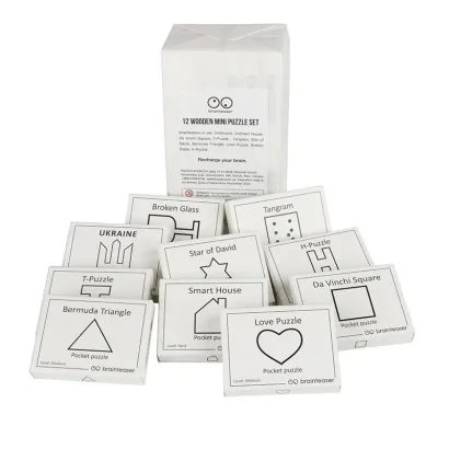 Набір дерев'яних головоломок "Wooden mini puzzle set" Заморочка 12en