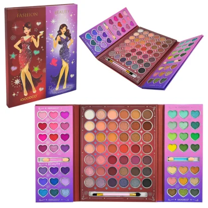 Дитяча палетка тіней для повік IG3078, 84 кольори, пензлик, аплікатори