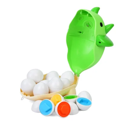 Дитяча каталка на мотузочці "Динозаврик" XQS2087A, яйця-пазли 12 штук