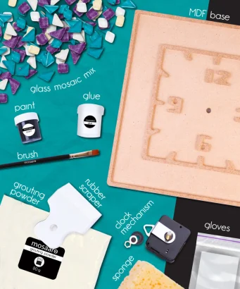 Набір для творчості скляна мозаїка "Годинник" MA4002, 4 рівень