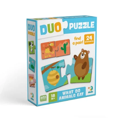 Дитячий пазл "ДУО-Хто що їсть" 300691, 24 елемента
