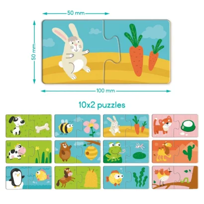 Дитячий пазл "ДУО-Хто що їсть" 300691, 24 елемента