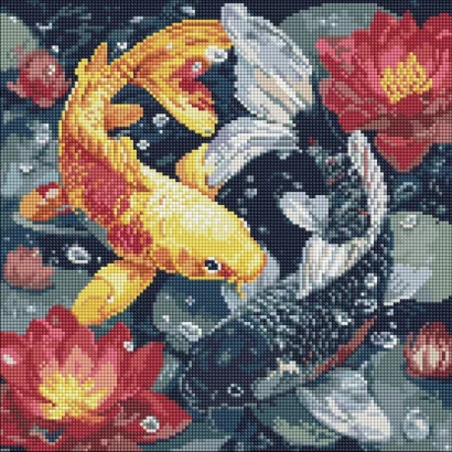 Алмазна мозаїка "Життя кої" &copy;art_selena_ua AMO20087, 40х40 см