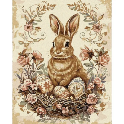 Картина за номерами "Великодній кролик 2" &copy;art_selena_ua KHO5183, 40х50см