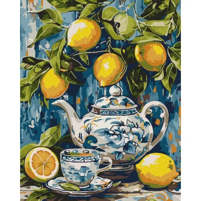 Картина за номерами "Лимони і кераміка" &copy;art_selena_ua KHO5753, 40х50 см  