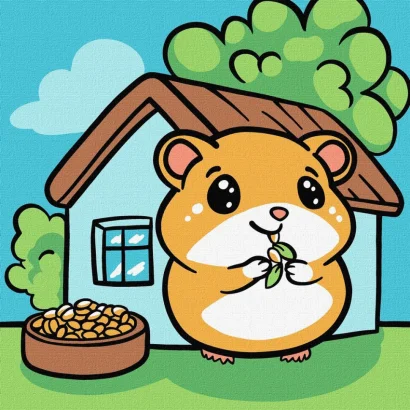 Картина за номерами "Хом'ячок" &copy;art_selena_ua KHO6296, 25х25 см