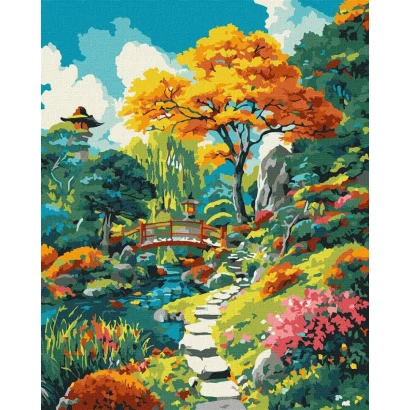 Картина за номерами "Осінній японський дворик" &copy;art_selena_ua KHO6413, 40x50 см