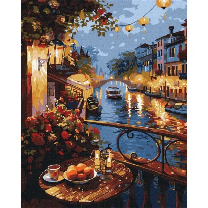 Картина за номерами "Вечір набережної" &copy;art_selena_ua KHO6438, 40х50 см 