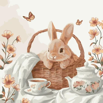 Картина за номерами "Кролик та порцеляна" 11724-AC 40х40 см
