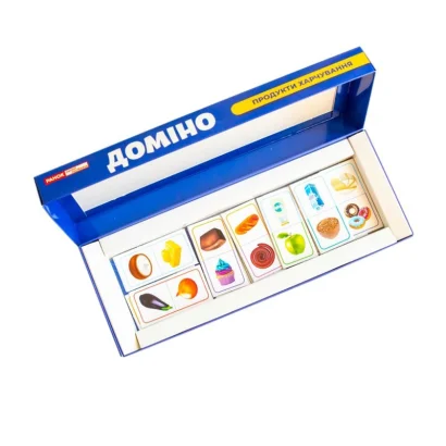 Дитяча настільна гра "Доміно. Продукти харчування" 10109169, 28 карток