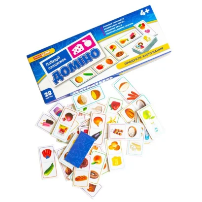 Дитяча настільна гра "Доміно. Продукти харчування" 10109169, 28 карток