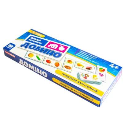 Дитяча настільна гра "Доміно. Продукти харчування" 10109169, 28 карток