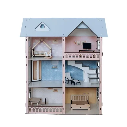 Дитячий дерев'яний будиночок для ляльок Доллі Лофт TG300735729, 73х57х29 см