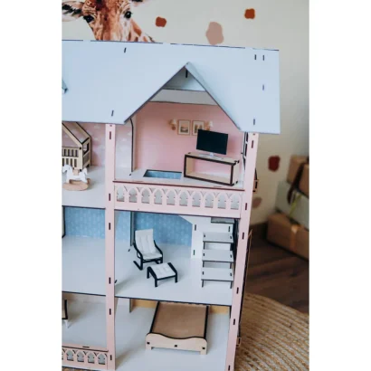 Дитячий дерев'яний будиночок для ляльок Доллі Лофт TG300735729, 73х57х29 см