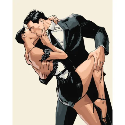 Картина за номерами "Поцілунок по той бік ночі" &copy;arttem_illustration 16142-АС 40х50 см