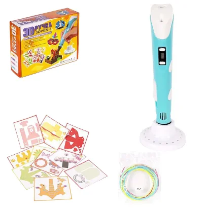 3D Ручка (3DPEN-3) - 3 NEW з трафаретами DX008 Бірюзовий