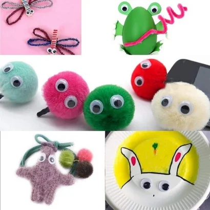 Декоративні оченята для творчості RESTEQ, різних розмірів