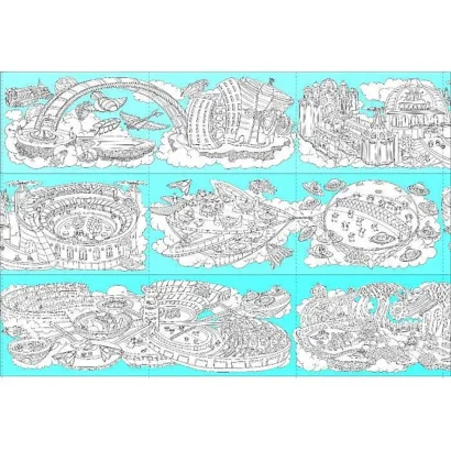 Дитяча розмальовка "Довжеле-е-е-езна подорож: На небі" 784002, довжина 4,5 метра