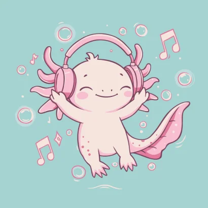 Картина за номерами "Аксолотль у ритмі музики" &copy;arttem_illustration 15618-AC 30х30 см