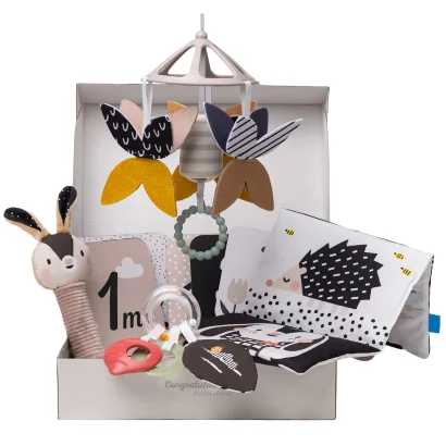 Подарунковий набір іграшок для новонародженого колекції "Садочок у місті" &ndash; ЧОРНО-БІЛА ГАРМОНІЯ