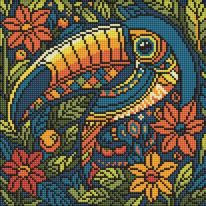 Алмазна мозаїка "Вітраж. Тукан" AMO8332, 30х30 см