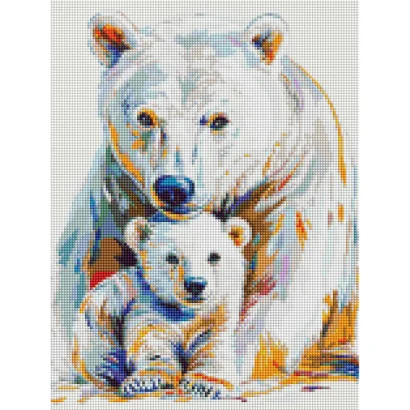 Алмазна мозаїка "Білі ведмеді" DRBS1251, 30х40 см