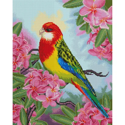 Алмазна мозаїка "Папуга у квітах" DBS1027, 40х50 см